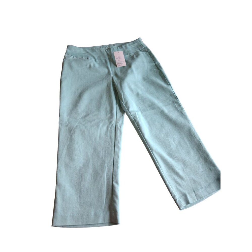 Croft & Barrow Women Stretch Capri Pants 6 Regular Light Blue Preppy Y2K Classic